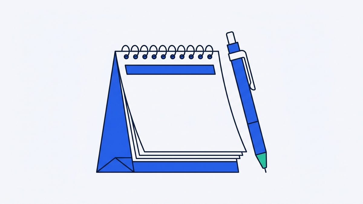 a desk calendar and a mechanical pencil