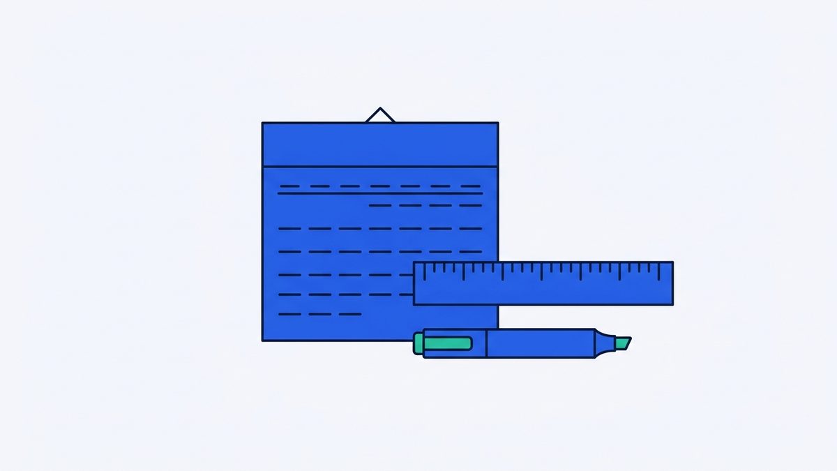 a wall calendar, a desk ruler, and a marker